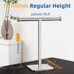 RUACQ T-Shape Hand Towel Holder Stand, Weighted Base Towel Rack, Countertop Towel Holder for Bathroom, 304 Stainless Steel, Heavy Duty (Chrome) - Image 3