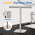 RUACQ T-Shape Hand Towel Holder Stand, Weighted Base Towel Rack, Countertop Towel Holder for Bathroom, 304 Stainless Steel, Heavy Duty (Chrome) - Image 5