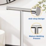 RUACQ T-Shape Hand Towel Holder Stand, Weighted Base Towel Rack, Countertop Towel Holder for Bathroom, 304 Stainless Steel, Heavy Duty (Chrome) - Image 6