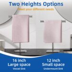 RUACQ T-Shape Hand Towel Holder Stand, Weighted Base Towel Rack, Countertop Towel Holder for Bathroom, 304 Stainless Steel, Heavy Duty (Chrome) - Image 8