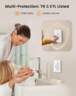 SURAIELEC 15 Amp GFCI Outlet with USB-C & USB-A Ports, Self-Test GFCI Electrical Outlet Combination with USB, Tamper-Resistant GFCI Outlet, Screwless Wall Plate Included, ETL Listed, White, 4-Pack - Image 6