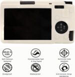Case for Ricoh GRIII GRIIIX Camera, Soft Silicone GRIII GRIIIX Camera Case Cover with Detachable Lens Cover Lightweight Skin Friendly，Misty White - Image 5