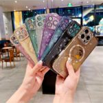 Compatible for iPhone 16 Pro Max Case Glitter Clear Paw Love Heart Compatible with MagSafe, Camera Lens Protection Soft Slim Thin Magnetic Bling Phone Case - Desert - Image 6