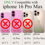 Compatible for iPhone 16 Pro Max Case Glitter Clear Paw Love Heart Compatible with MagSafe, Camera Lens Protection Soft Slim Thin Magnetic Bling Phone Case - Desert - Image 7