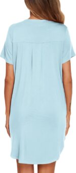 Ekouaer Women V Neck Button Down Nightgown - Image 6