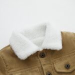 Toddler Baby Boys' Corduroy Jacket Sherpa Lined Lapel Baby jacket Warm and Thick Infant Coat Long - Image 4