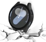 5 Pack Case for Samsung Galaxy Watch 7 Screen Protector,Waterproof Tempered Glass Screen Protector Accessories Hard PC Protective Cover Bumper for Galaxy Watch 7 5 Colors 44mm - Image 3