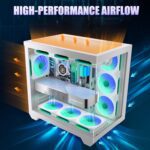White PC Case, ATX Gaming PC Case with 7 PWM ARGB Fans Pre-Installed,Type-C Full-View Dual Tempered Glass, Gaming Computer CASE - Image 4