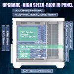 White PC Case, ATX Gaming PC Case with 7 PWM ARGB Fans Pre-Installed,Type-C Full-View Dual Tempered Glass, Gaming Computer CASE - Image 6
