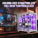 White PC Case, ATX Gaming PC Case with 7 PWM ARGB Fans Pre-Installed,Type-C Full-View Dual Tempered Glass, Gaming Computer CASE - Image 8
