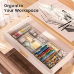 A-LuGei Drawer Organizer, Bathroom Organizers and Storage, Makeup organizer, Desk drawer organizer, Storage Bins for Kitchen Office Bedroom Vanity Jewelry Pantry Garage, 4Size, Clear - Image 4