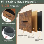 Small 3 Drawer File Cabinet with Charging Station, 45''H, 3-Tier Filing Cabinet for Home Office, 11''*16'' for Small Printer, Fabric Drawer Fits Letter/A4, Tall Printer Stand, Rustic Brown - Image 7