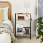 Narrow Side Table, Skinny Small End Tables with Magazine Holder, 3 Tier Small Sofa Side Table for Smalls Spaces, Sofa Couch Tables Bedside Table for Living Room Bedroom Office - Image 6