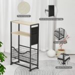 Narrow Side Table, Skinny Small End Tables with Magazine Holder, 3 Tier Small Sofa Side Table for Smalls Spaces, Sofa Couch Tables Bedside Table for Living Room Bedroom Office - Image 8