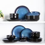 LERATIO Ceramic Dinnerware Sets for 8,Stoneware Plates and Bowls Sets,Handmade Reactive Glaze Dishes Set,Chip Resistant and Scratch Resistant | Oven&Dishwasher & Microwave Safe-Blue(24PCS) - Image 6