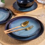 LERATIO Ceramic Dinnerware Sets for 8,Stoneware Plates and Bowls Sets,Handmade Reactive Glaze Dishes Set,Chip Resistant and Scratch Resistant | Oven&Dishwasher & Microwave Safe-Blue(24PCS) - Image 7