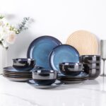 LERATIO Ceramic Dinnerware Sets for 8,Stoneware Plates and Bowls Sets,Handmade Reactive Glaze Dishes Set,Chip Resistant and Scratch Resistant | Oven&Dishwasher & Microwave Safe-Blue(24PCS) - Image 8