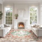 BESTSWEETIE 8x10 Area Rugs Machine Washable No Pile Non Slip Vintage Rugs for Living Room&Bedroom&Dinning Room Bohemian Distressed Carpet Indoor,Brick - Image 3