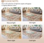 BESTSWEETIE 8x10 Area Rugs Machine Washable No Pile Non Slip Vintage Rugs for Living Room&Bedroom&Dinning Room Bohemian Distressed Carpet Indoor,Brick - Image 7