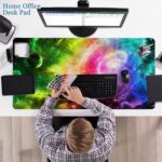 Desk Mat, Desk Matt for Desktop, Desk Pad Mat, XXL Large Mouse Pad for Desk, Anti-Slip Big Mousepad with Stitched Edges, Keyboard Mouse Mat for Computer, Work, Office, Gaming, Spiral Galaxy - Image 6
