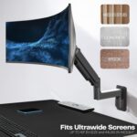 VIVO Premium Ultrawide Monitor Counterbalance Wall Mount for up to 49 inch Screens, Holds 44 lbs, Full Motion, Max VESA 100x100, Black, MOUNT-V101V - Image 6
