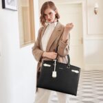 BOSTANTEN Briefcase for Women 15.6 Inch Genuine Leather Laptop Briefcase Shoulder Work Tote Bag Purse - Image 8