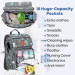 PILLANI Baby Diaper Bag Backpack - Large Bag for Boys & Girls, Waterproof Diaper Backpack - Travel Diaper Bags w/Changing Pad, Baby Registry Search & Shower Gifts - Essentials Must Haves Newborn Stuff - Image 3