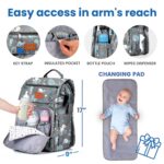 PILLANI Baby Diaper Bag Backpack - Large Bag for Boys & Girls, Waterproof Diaper Backpack - Travel Diaper Bags w/Changing Pad, Baby Registry Search & Shower Gifts - Essentials Must Haves Newborn Stuff - Image 4