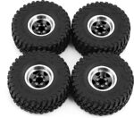 REDSPIDER 1.0 Beadlock Wheels and Tires（4pcs）， 1.0 Crawler Tires for 1：24 1:18 RC Scale Rock Crawler Car SCX24 FMS FCX24 TRX4M Axial AX24 90081 Gladiator Bronco C10 ﻿ (Black) - Image 4