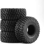 REDSPIDER 1.0 Beadlock Wheels and Tires（4pcs）， 1.0 Crawler Tires for 1：24 1:18 RC Scale Rock Crawler Car SCX24 FMS FCX24 TRX4M Axial AX24 90081 Gladiator Bronco C10 ﻿ (Black) - Image 6