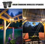 pohopa Bluetooth Speakers Waterproof, Solar Powered 2 Packs True Wireless Stereo Sound 20W Dual Pairing Lantern Indoor Outdoor Speakers with 20 Piece LED Lights, Richer Bass, Black - Image 5