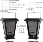 pohopa Bluetooth Speakers Waterproof, Solar Powered 2 Packs True Wireless Stereo Sound 20W Dual Pairing Lantern Indoor Outdoor Speakers with 20 Piece LED Lights, Richer Bass, Black - Image 7
