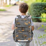 ZAZYXTJ Tractor Truck School Kids Backpack with Reflective Strip for Girls and Boys 6-12 Elementary Student Bookbag Middle School Bags - Image 8