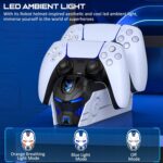 P5 Controller Charger Station for PlayStation 5 Dualsense Controllers: Fast Dual Controller Stand Charger Dock-LED P5 Charging Station Accessories for PlayStation 5 Storage Kit with AC Adapter - Image 4