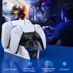 P5 Controller Charger Station for PlayStation 5 Dualsense Controllers: Fast Dual Controller Stand Charger Dock-LED P5 Charging Station Accessories for PlayStation 5 Storage Kit with AC Adapter - Image 5