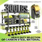 Large Power Tool Organizer Wall Mount, Garage Storage Cordless Tool Organizer with Screwdriver Holder, Heavy Duty Metal Storage Rack with 8 Drill Holder 4 Layer, Gifts for Men Who Have Everything - Image 5