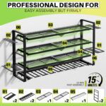 Large Power Tool Organizer Wall Mount, Garage Storage Cordless Tool Organizer with Screwdriver Holder, Heavy Duty Metal Storage Rack with 8 Drill Holder 4 Layer, Gifts for Men Who Have Everything - Image 6