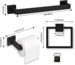 20-Pieces Matte Black Bathroom Accessories Set, 16 Inch Bath Towel Bar Set, SUS 304 Stainless Steel Bathroom Hardware Set, Towel Racks for Bathroom Wall Mounted - Image 3