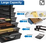Natwind Mesh file organizer 10 drawers, Office Supplies Desktop Organizers and Accessories Stationery Storage, Paper Letter Tray, File Binder Organizer for Home Office School,Black - Image 5
