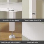 Printer Stand with Charging Station, 49" Tall 4-Tier Printer Stand with Storage, Large Printer Table for Home Office, Kitchen, Living Room, PrinterCart Beside Desk for Printer, Scanner (White) - Image 6