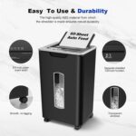 Paper Shredder for Home Office, 60 Sheets Auto Feed, 55dB Super Quiet, P-4 Cross Cut, 2.4m/min High-Speed Shredding, 5.8 Gallon Bin, CD/Credit Card Shredder with Anti-Jam & Dual Modes - Image 5