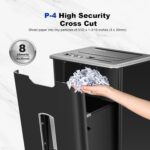 Paper Shredder for Home Office, 60 Sheets Auto Feed, 55dB Super Quiet, P-4 Cross Cut, 2.4m/min High-Speed Shredding, 5.8 Gallon Bin, CD/Credit Card Shredder with Anti-Jam & Dual Modes - Image 8