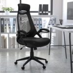 Flash Furniture Ivan High Back Black Mesh Executive Swivel Office Chair with Flip-Up Arms - Image 3