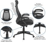 Flash Furniture Ivan High Back Black Mesh Executive Swivel Office Chair with Flip-Up Arms - Image 8