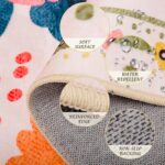 Floral 5x7 Area Rug Machine Washable Soft Print Boho Carpet Non Slip Doormat Low Pile Flower Area Rugs for Living Room Bedroom Nursery Kitchen Dining Room Indoor-Pink - Image 6