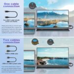 18.5 Inch Portable Monitor for Laptop, FHD 1080P 100% sRGB Travel Monitors for Laptop, Portable Computer IPS Display w/VESA, External Monitor USB-C HDR HDMI Portable Screen w/Smart Cover & Speakers - Image 4