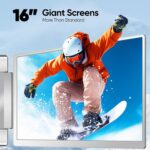 LXU 16-inch Portable Monitor for Laptop | 2025 New Upgraded 1200P 16:10 FHD Screen Extender | Plug-Play Laptop Extended Monitor | USB-C/HDMI Triple Display for 12~18.5" MacOS/Windows | 360° Rotatable - Image 3
