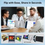 LXU 16-inch Portable Monitor for Laptop | 2025 New Upgraded 1200P 16:10 FHD Screen Extender | Plug-Play Laptop Extended Monitor | USB-C/HDMI Triple Display for 12~18.5" MacOS/Windows | 360° Rotatable - Image 7