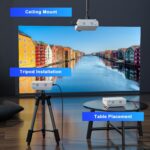 AuKing Projector, 2025 Upgraded Mini Projector, Full HD 1080P Home Theater Video Projector, Compatible with HDMI/USB/AV/Smartphone/TV Box/Laptop - Image 9