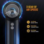 Compressed air Duster, Yomile 2 in 1 180000RPM Cordless Air Duster with Mini Car Vacuum, 9000mAh Battery Dust Blower for Keyboard Cleaner,Rechargeable Air Blower AIC Can for Office Computers - Image 5